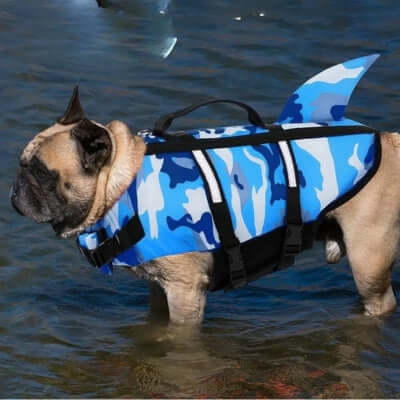Gilet de Sauvetage pour Chien - Camouflage Bleu