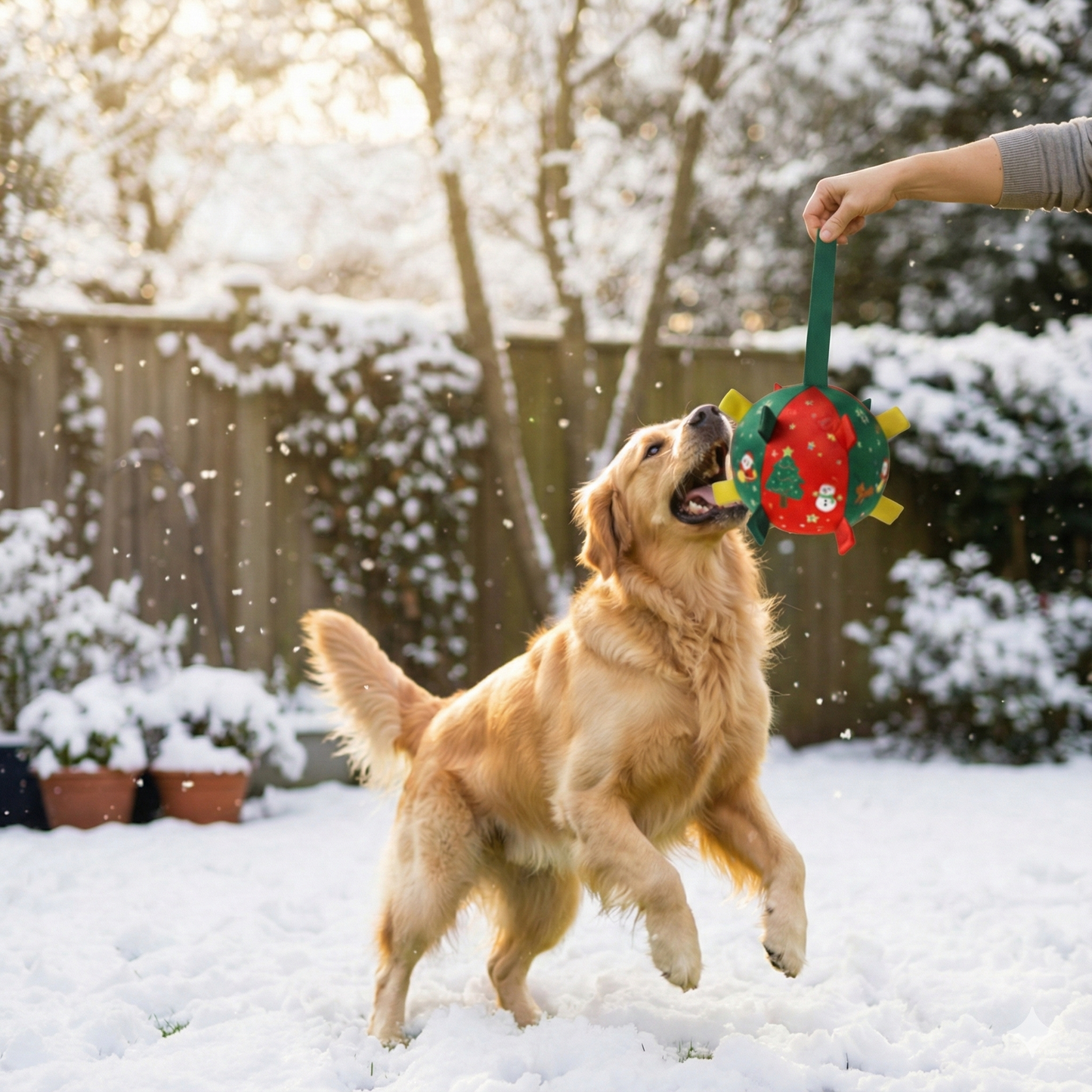 Ballon de Noël Interactif pour Chien : Jouet pour Chien Sonore et Robuste