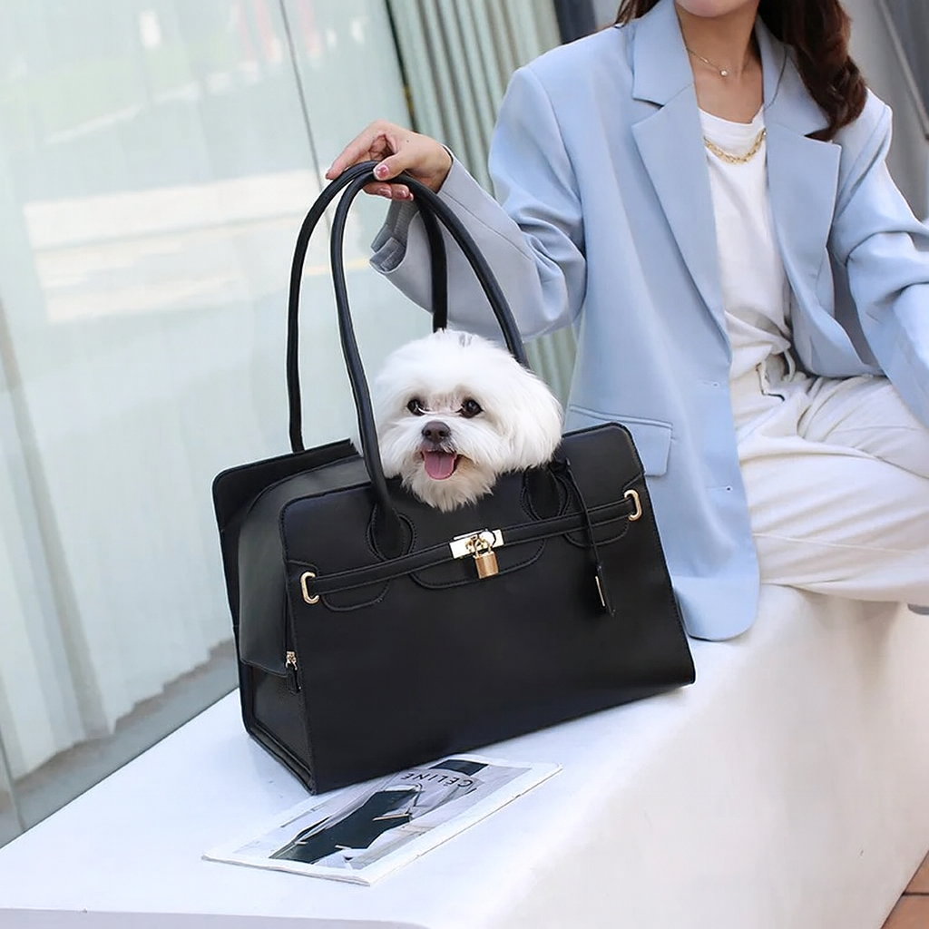 Sac de Transport Chic pour Petit Chien – Approuvé Avion, Confort & Élégance au Quotidien
