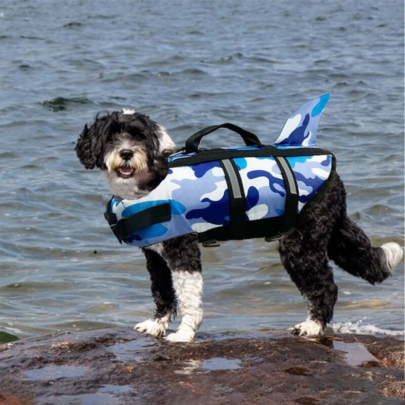 Gilet de Sauvetage pour Chien - Camouflage Bleu