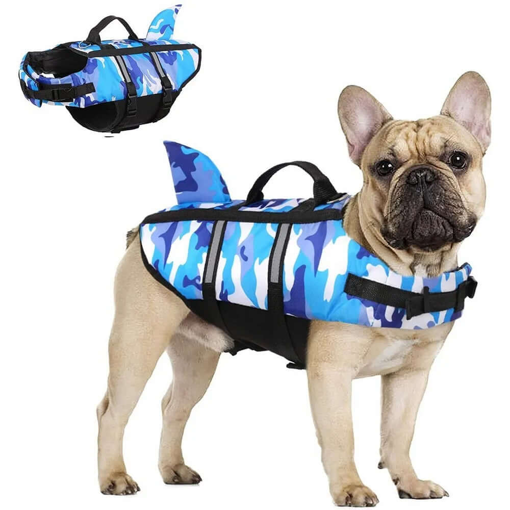 Gilet de Sauvetage pour Chien - Camouflage Bleu
