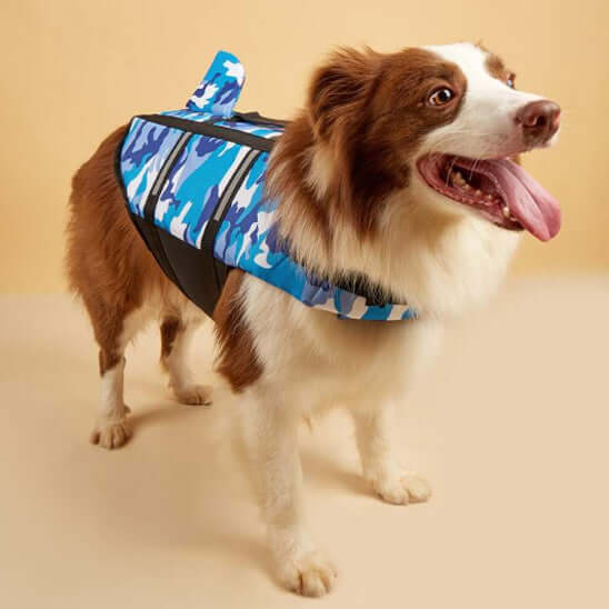 Gilet de Sauvetage pour Chien - Camouflage Bleu