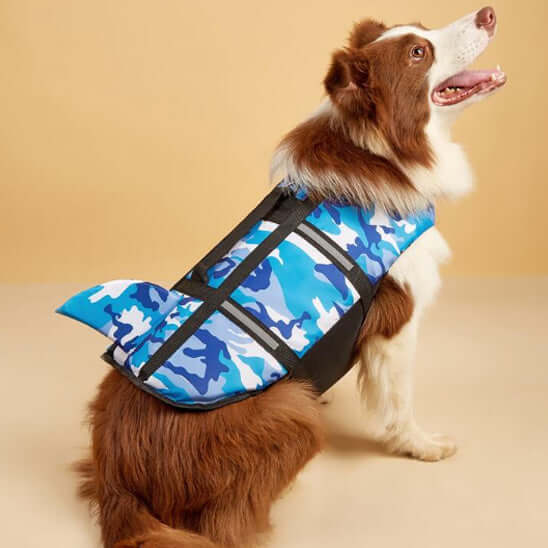 Gilet de Sauvetage pour Chien - Camouflage Bleu