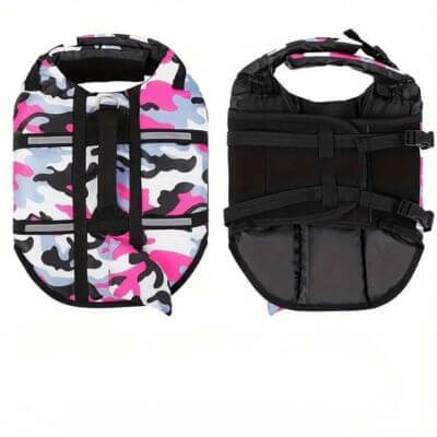 Gilet de Sauvetage pour Chien - Camouflage Rose