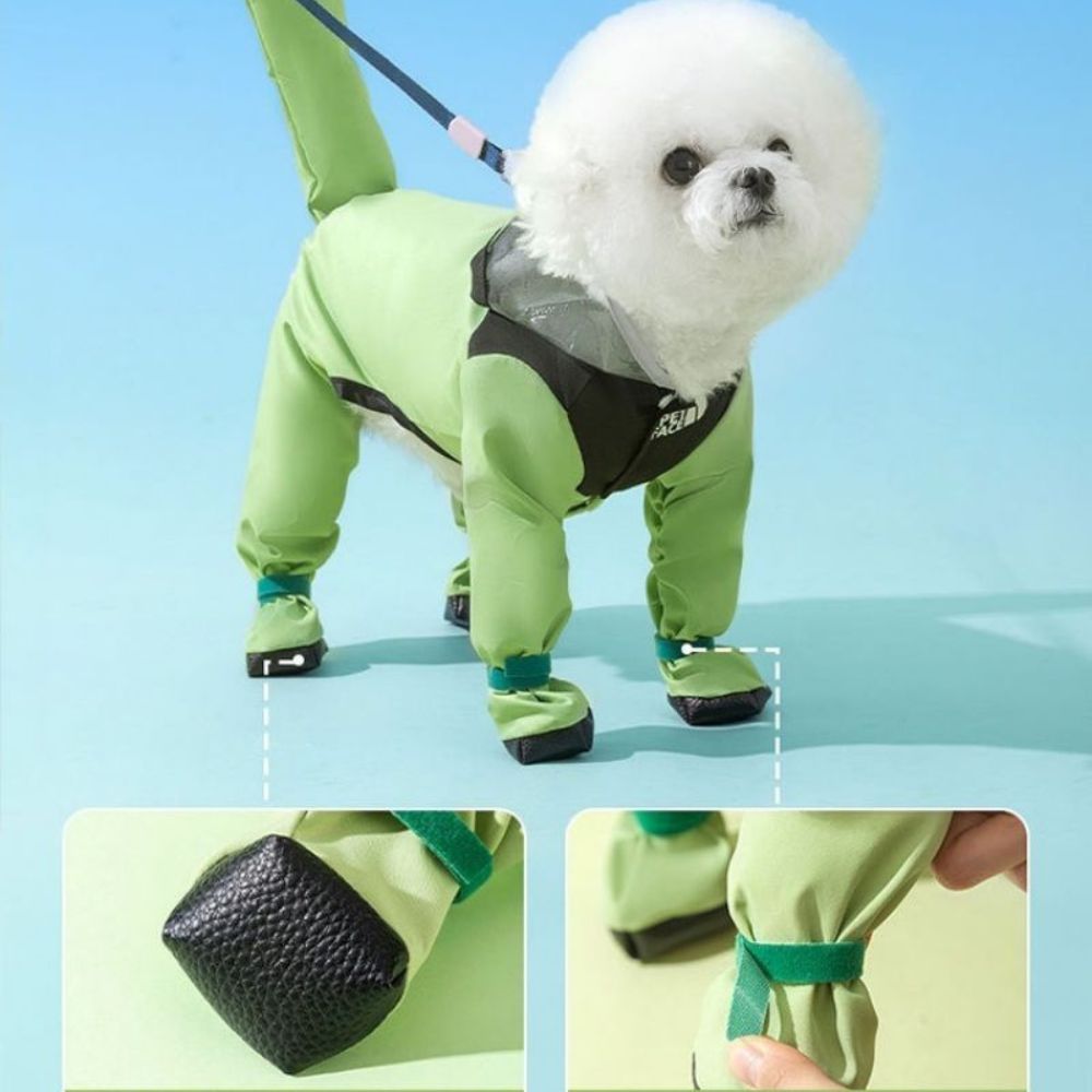 Manteau imperméable pour chien – Protection complète avec bottes et harnais intégrées