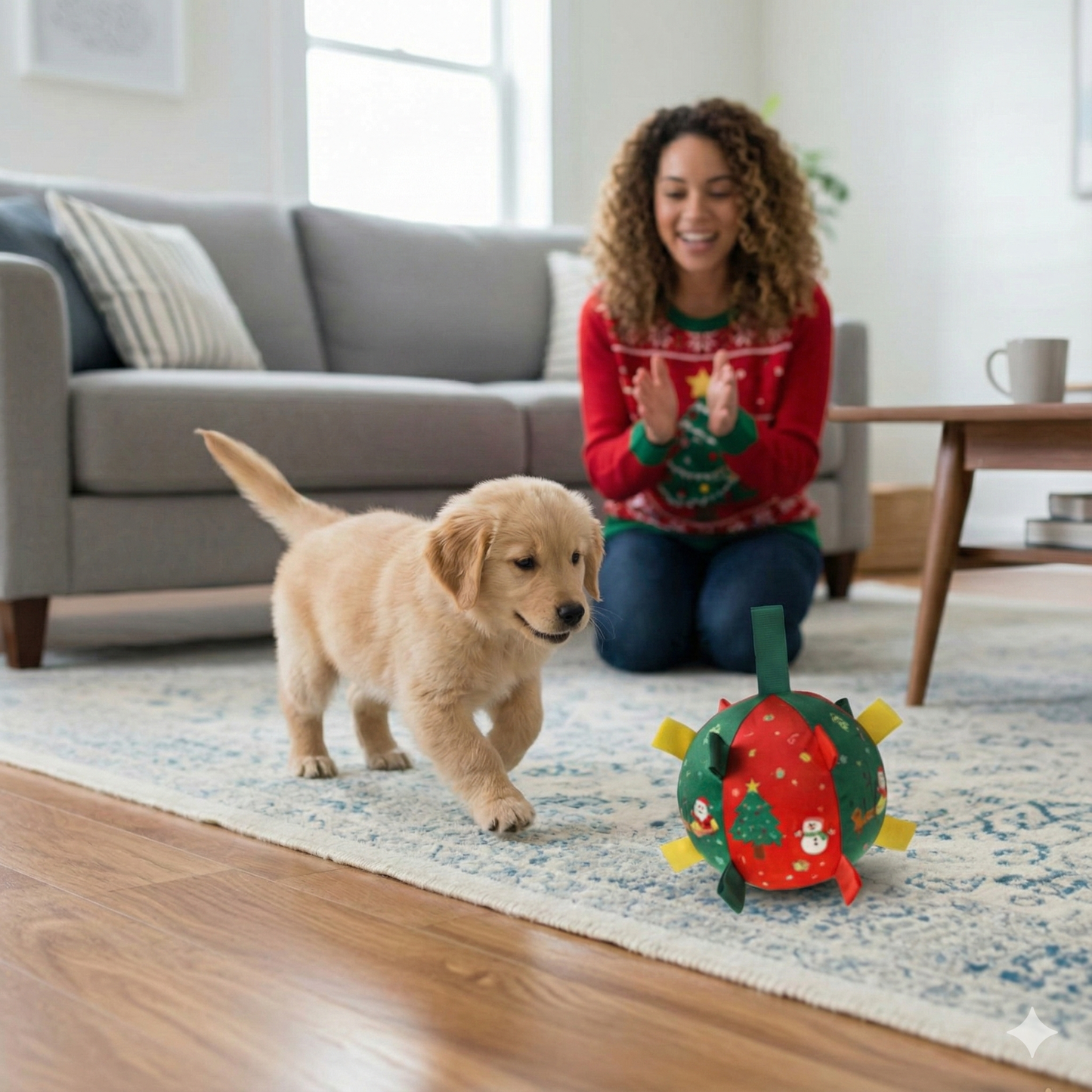 Ballon de Noël Interactif pour Chien : Jouet pour Chien Sonore et Robuste