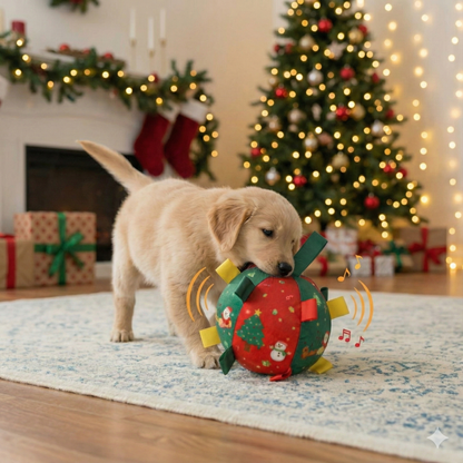 Ballon de Noël Interactif pour Chien : Jouet pour Chien Sonore et Robuste