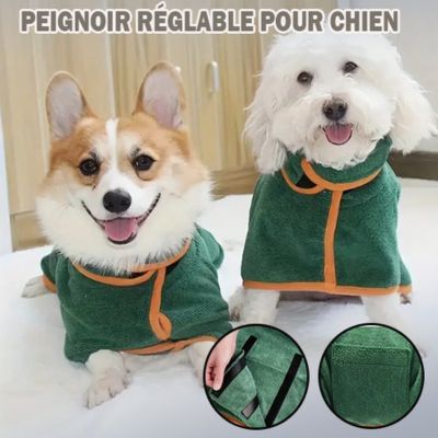 Peignoir-chien-velcro