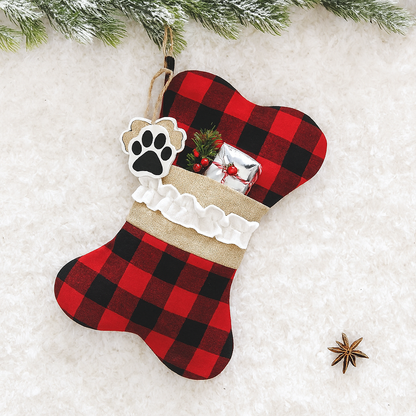 Bas de Noël en forme d’os pour chien – Cadeau festif pour votre compagnon à quatre pattes