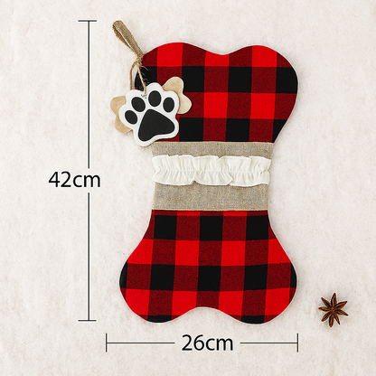 Bas de Noël en forme d’os pour chien – Cadeau festif pour votre compagnon à quatre pattes