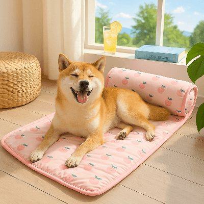 tapis-rafraichissant-chien-rose